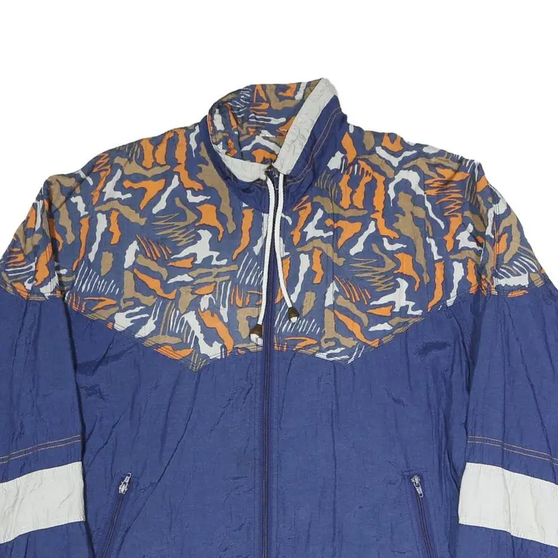 Sequence Mens Blue & Beige Crazy Pattern Outdoor Jacket M Polyester Blend Woven 2