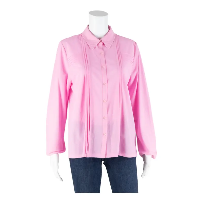 Sergio Di Laurenti Semi Sheer Womens Blouse Shirt Pink Collared Long Sleeve M 1