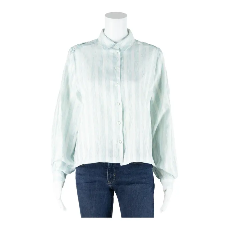 Sergio Di Laurenti Womens Printed Shirt Blue Collared 90S Striped M 1