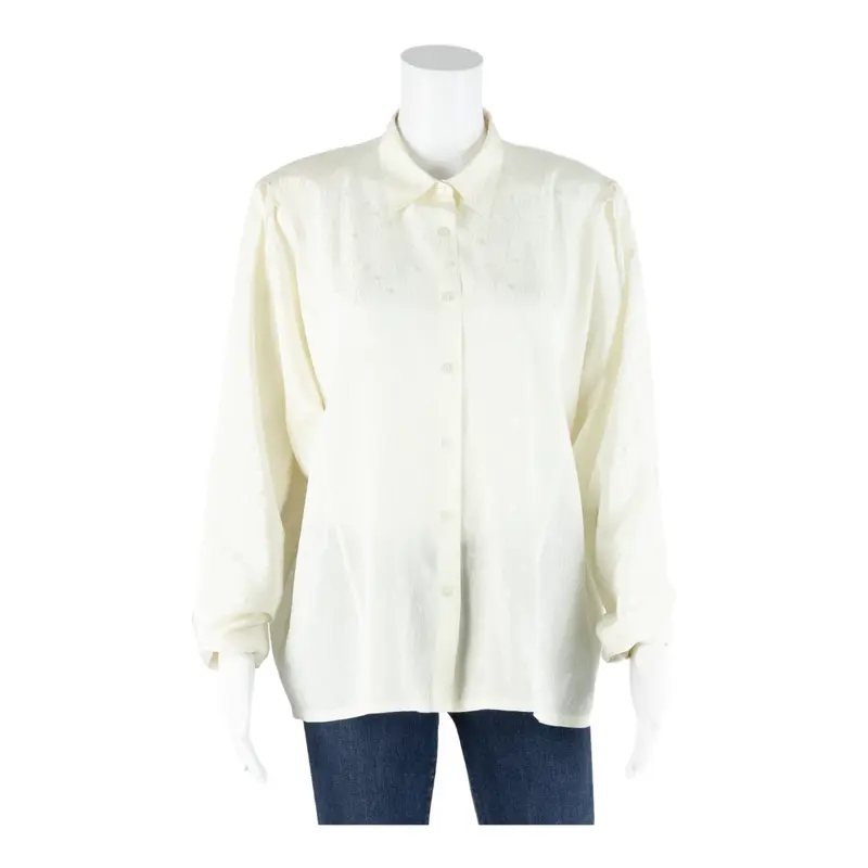Sergio Di Laurenti Womens Shirt Cream Collared Long Sleeve 90S L 1