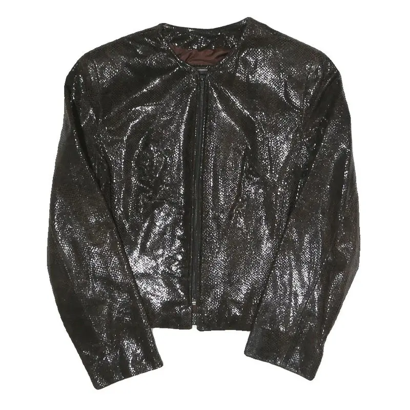 Sergio Mimrani Womens Black Zip Jacket S Polyester Blend Plain Stylish Evening 1