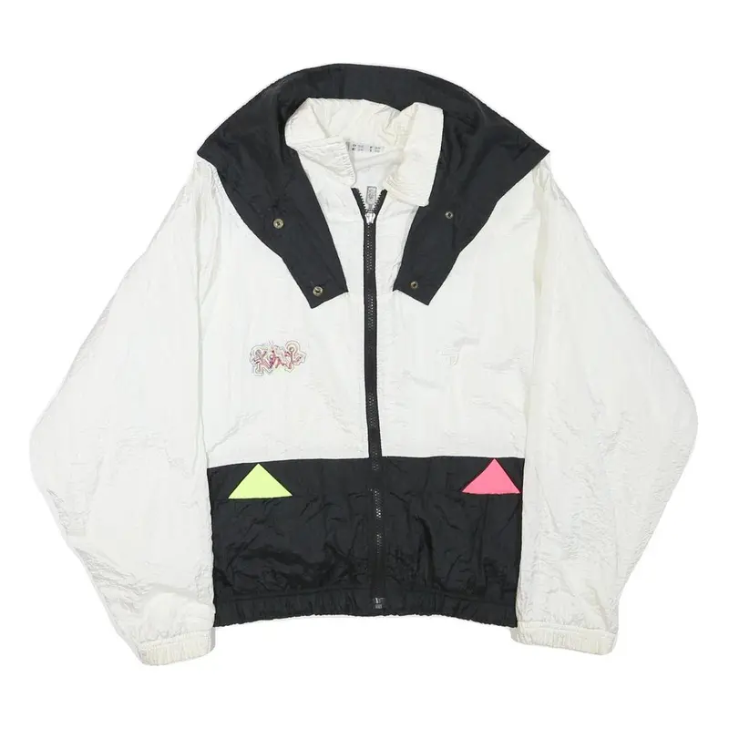 Sergio Tacchini Womens Black & White Graphic Zip Jacket M Polyester Blend Casual 1