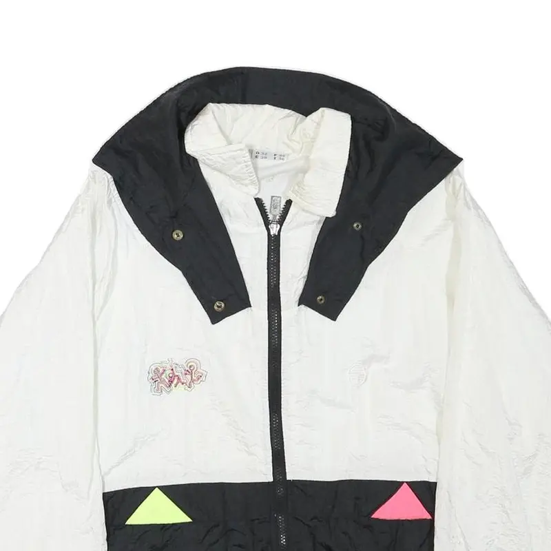 Sergio Tacchini Womens Black & White Graphic Zip Jacket M Polyester Blend Casual 2