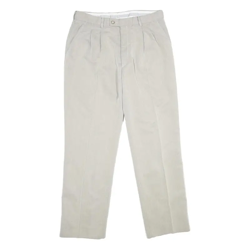 Sergio Vitti Mens Classic Beige Straight Trousers W31 L30 Tailored Zip Closure 1