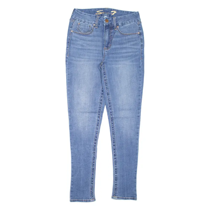 Seven High Rise Womens Jeans Blue Regular Skinny W28 L29 1