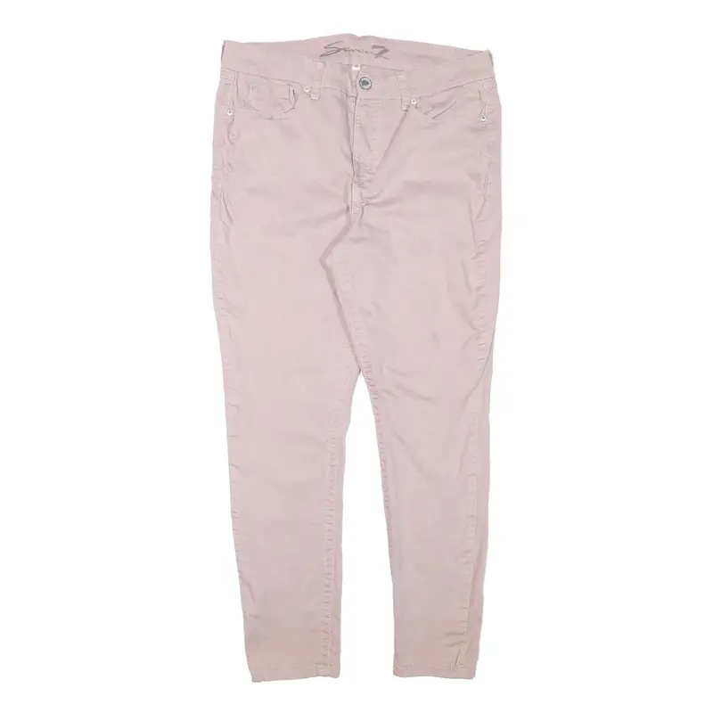 Seven7 Womens Jeans Pink Slim Skinny Denim W34 L28 Cotton Blend Zip 1