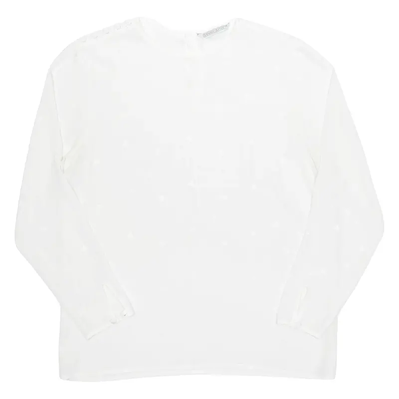 Sheer Womens Top White Long Sleeve M 1