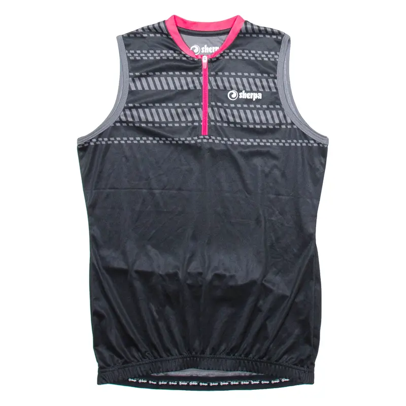 Sherpa Cycling Womens Jersey Black Sleeveless 1/4 Zip S 1