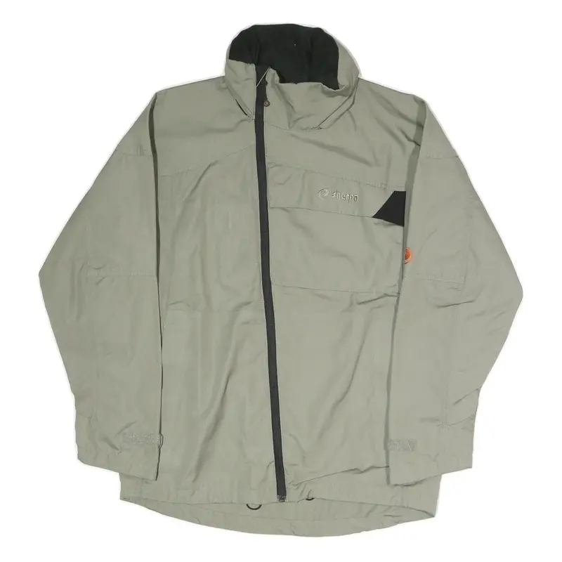 Sherpa Mens Grey & Black Outdoor Jacket S Polyester Blend Zip Pocket Casual 1