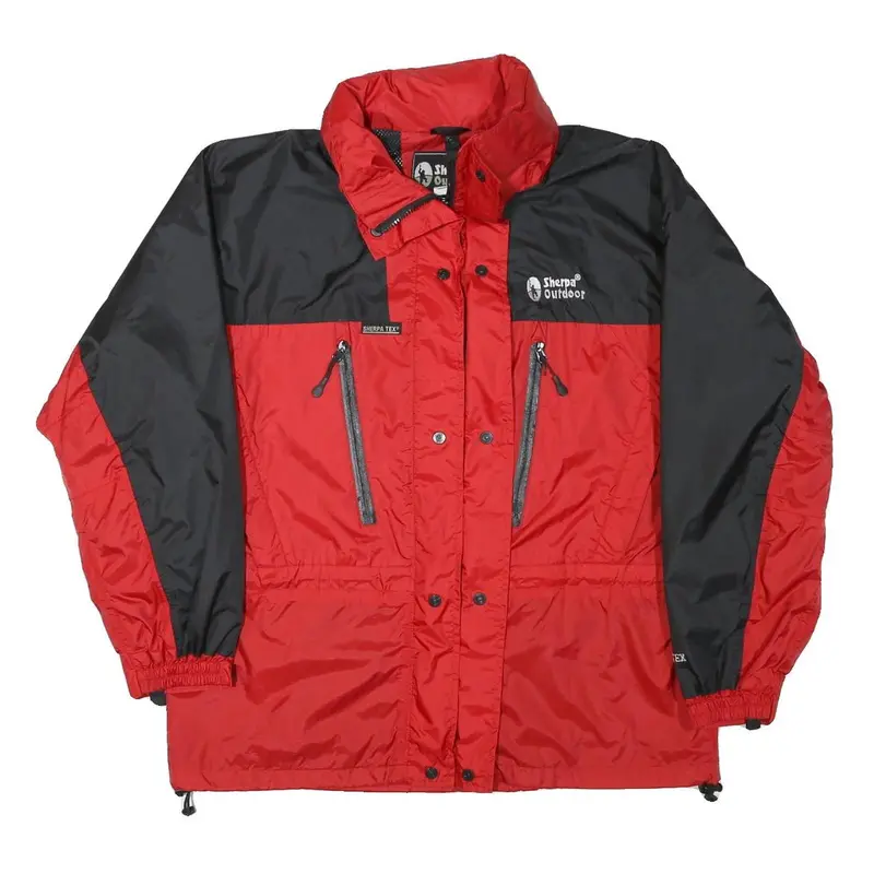 Sherpa Mens Red & Black Outdoor Jacket L Polyester Blend Zip Windbreaker 1