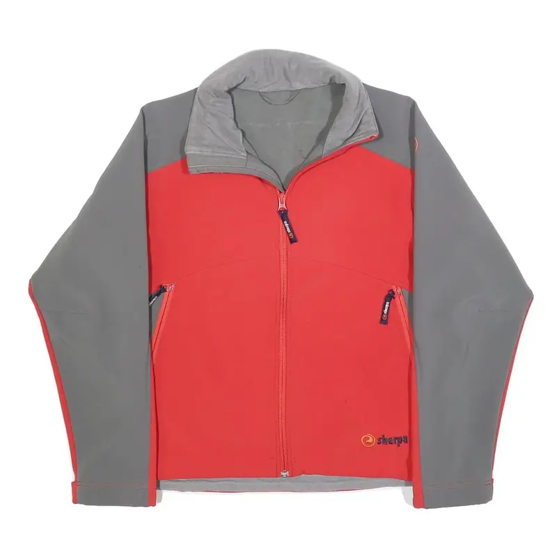 Sherpa Womens Red & Grey Outdoor Jacket S Polyester Softshell Zip Fastening 1