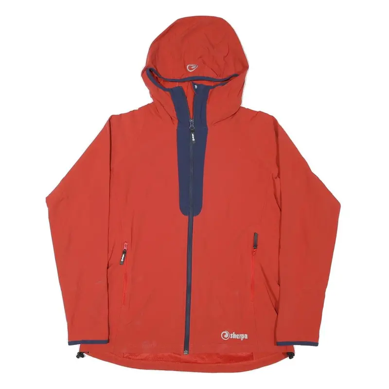 Sherpa Womens Red & Navy Softshell Jacket Xl Polyester Blend Hooded Outdoor Zip 1