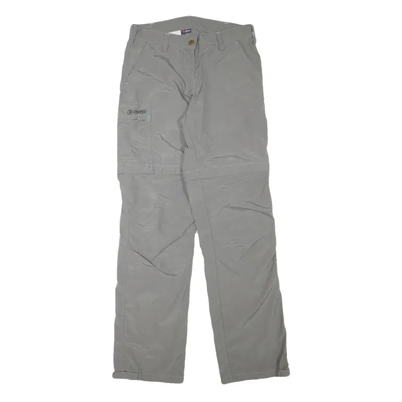 Sherpa Womens Regular Grey Polyester Blend Zip Trousers W28 L32 Outdoor Trekking 1