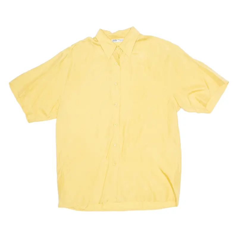 Silk Specialist Womens Shirt Yellow Collared Silk M 1