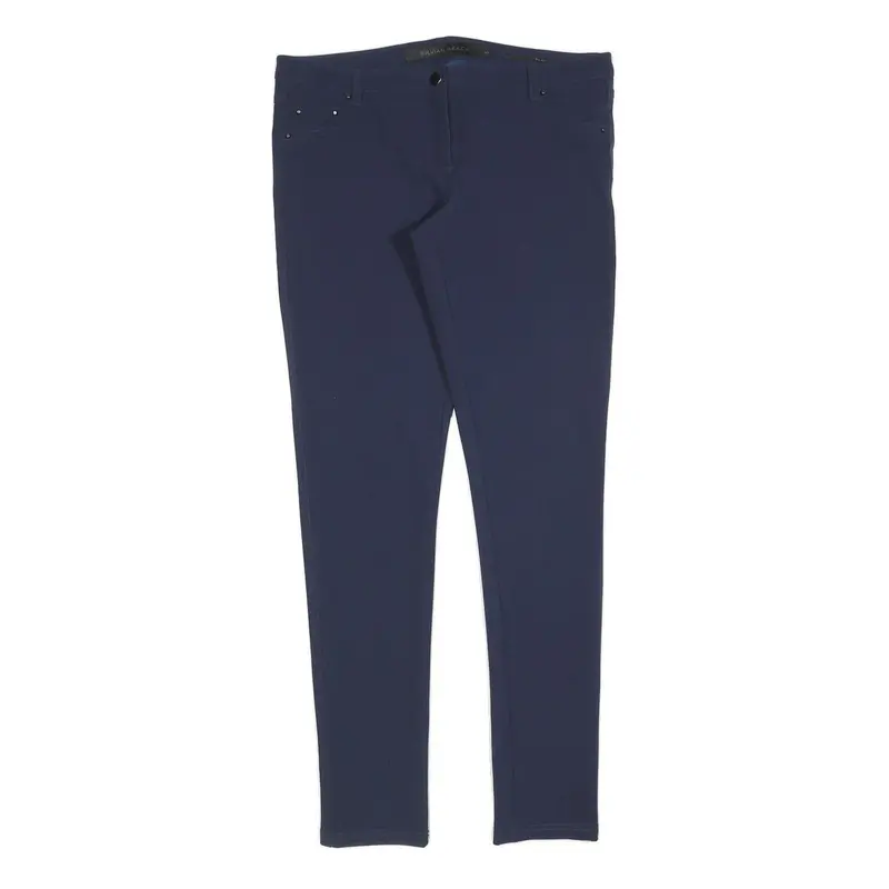 Silvian Heach Womens Polyester Blend Navy Slim Skinny Trousers W32 L30 1