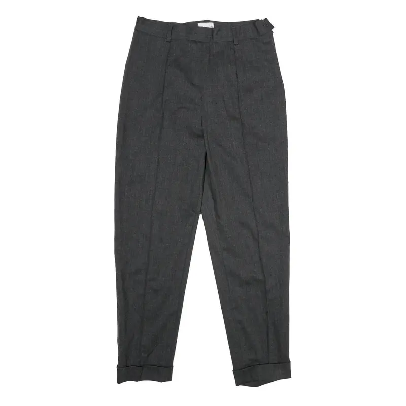 Simonetta Womens Wool Blend Grey Regular Fit Tapered Trousers W28 L28 Classic 1
