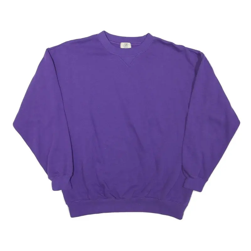 Sjb Womens Purple Crew Neck Sweatshirt S Cotton Blend Casual Comfortable 1