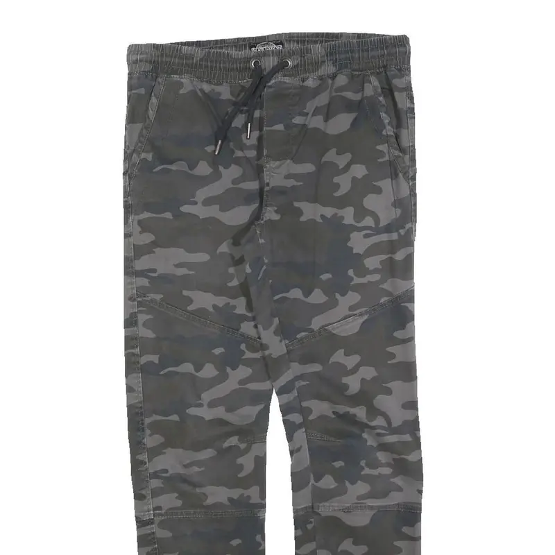 Skate Nation Mens Cotton Blend Camouflage Slim Drawstring Trousers W30 L30 2