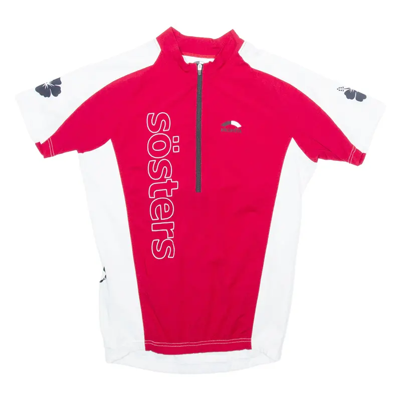 Skin Fit Cycling Mens Jersey Red 1/2 Zip S 1