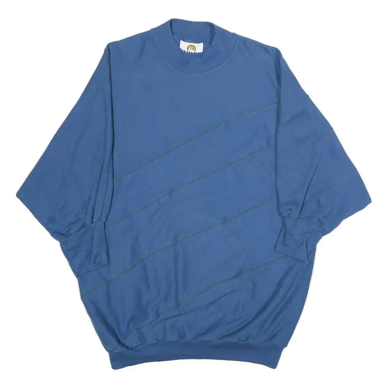 Sloppy Joe's Womens Blue Cotton Blend Sweatshirt One Size Crew Neck Casual 1