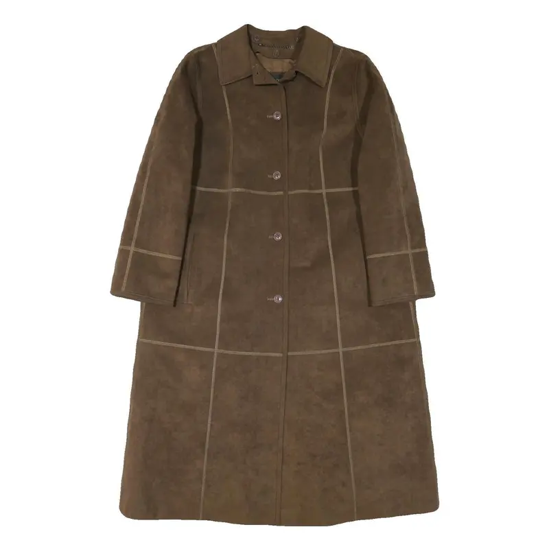 Smarti Womens Brown Button Jacket L Polyester Blend Plain Stylish Detail 1