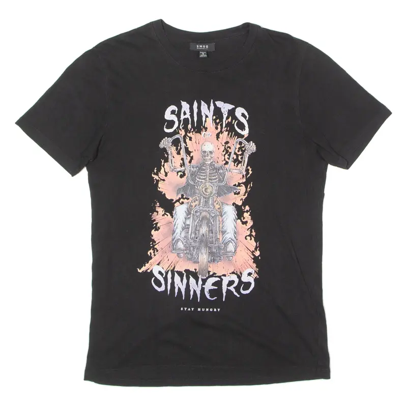Smog Saint Or Sinners Mens T-Shirt Black Crew Neck S 1