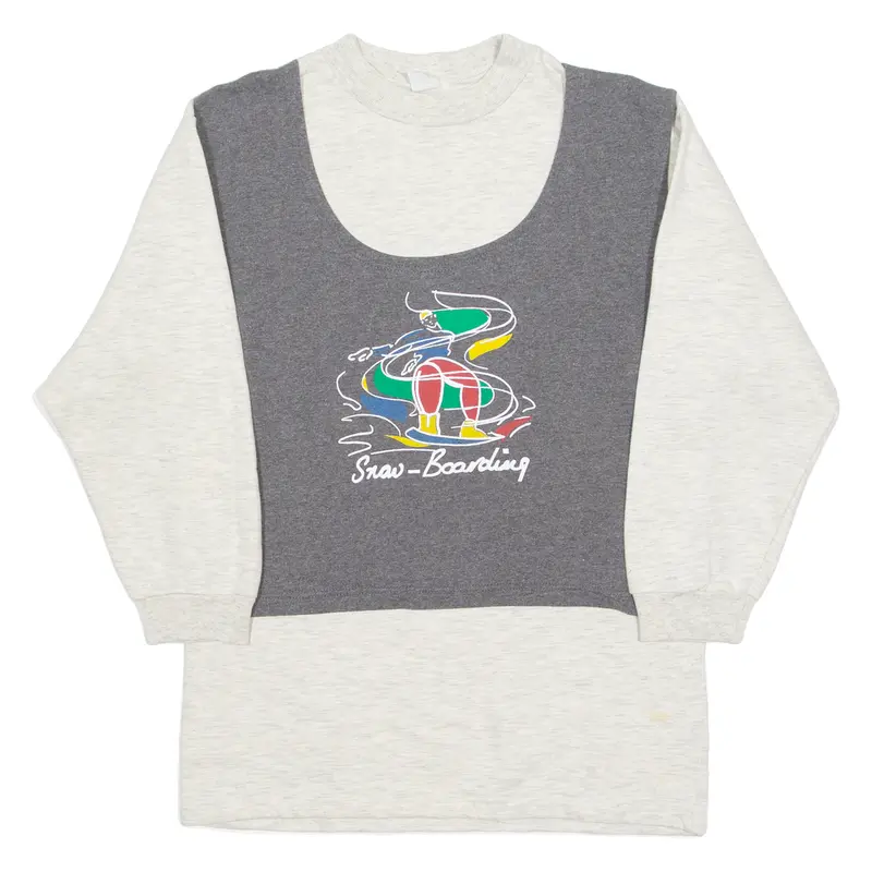 Snowboarding Womens Sweatshirt Grey Crew Neck L 1