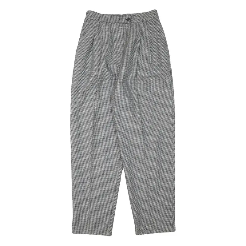 Soko Lined Womens Wool Blend Black White Relaxed Straight Trousers W27 L30 1