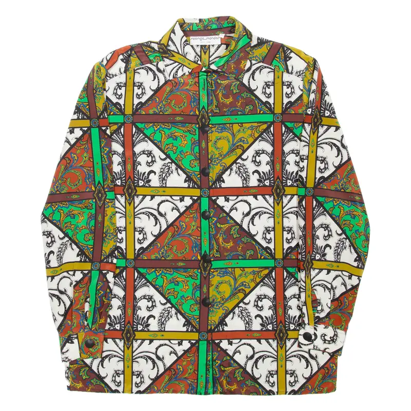 Solange Mondor Womens Shirt Brown Paisley Long Sleeve L 1