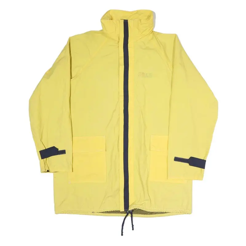 Soleco Mens Yellow Jacket L Polyester Blend Plain Zip Lightweight Casual 1