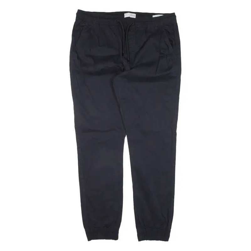 Solid Womens Trousers Black Slim Tapered W34 L29 1