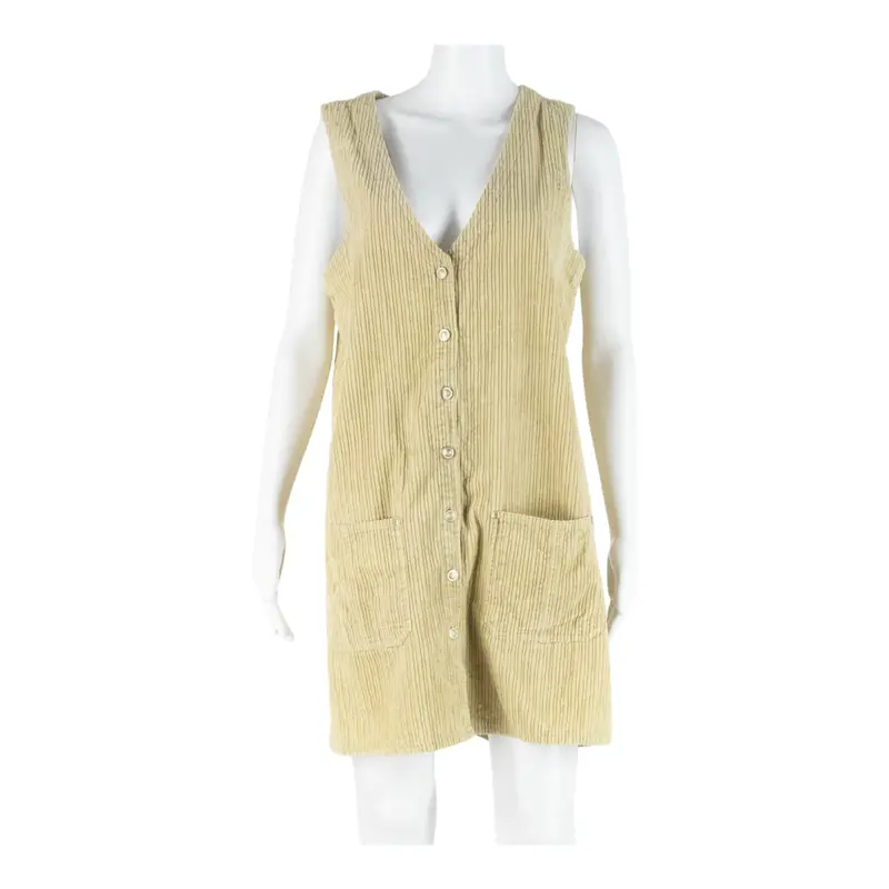 Solutions Womens Shift Dress Beige Sleeveless Short M 1