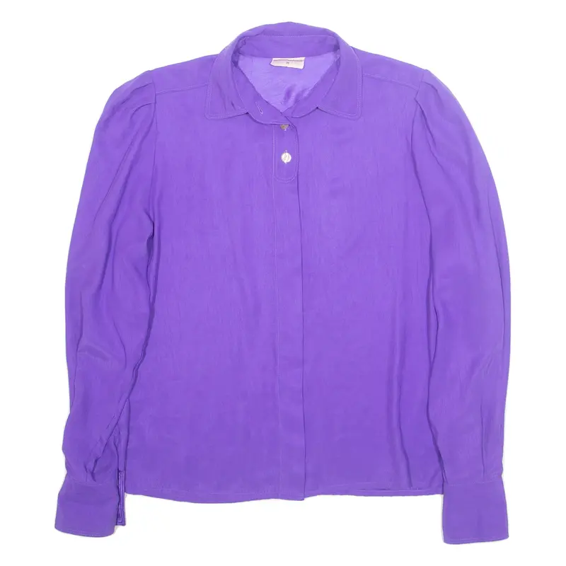 Sommermann Womens Shirt Purple Collared Long Sleeve S 1