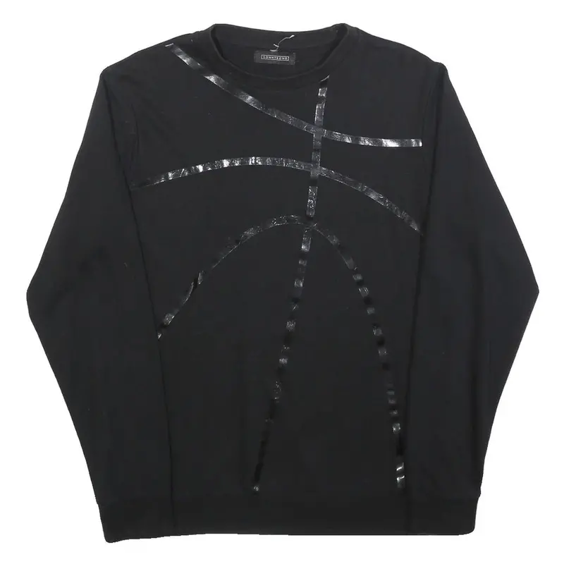 Sonny Bono Womens Black Cotton Blend Crew Neck Sweatshirt L Basketball Design 1