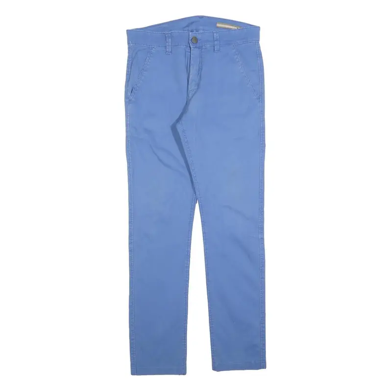 Sorbino Womens Cotton Blend Blue Slim Straight Trousers W32 L30 Stylish Zip 1
