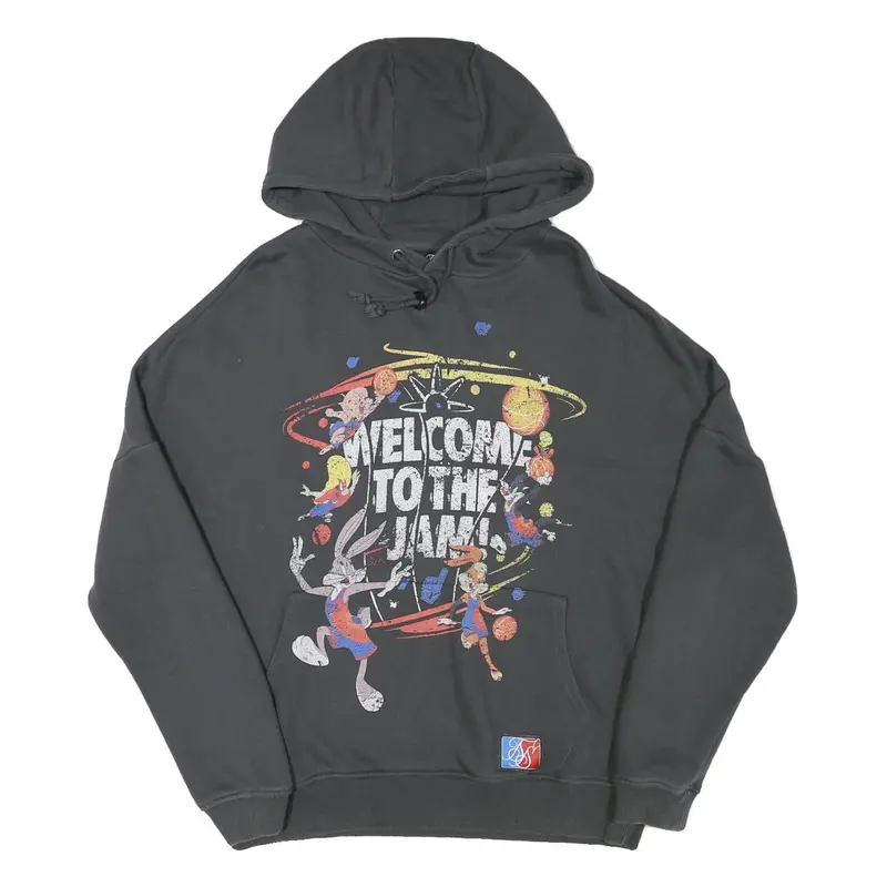Space Jam Mens Black Welcome To The Jam Pullover Hoodie M Cartoon Print 1