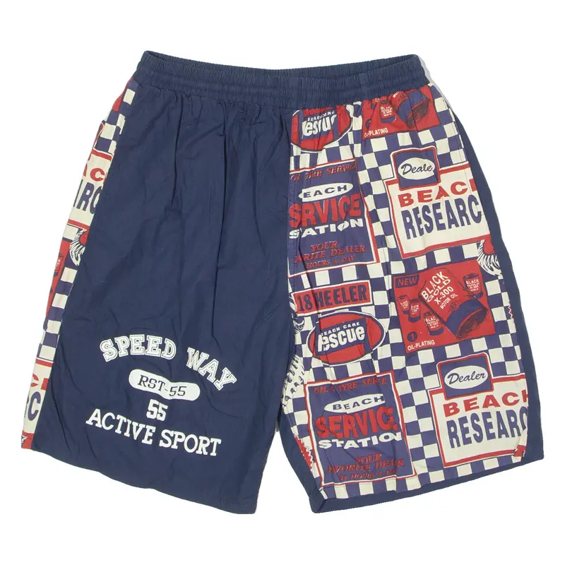 Speedway Mens Swimming Shorts Blue Crazy Pattern L W28 1