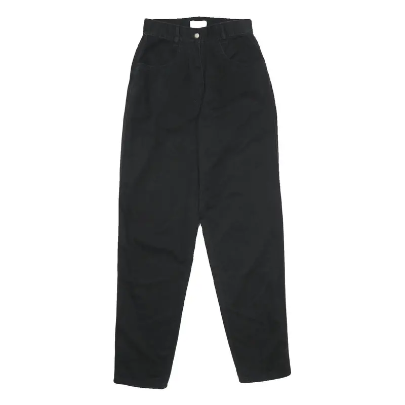 Spengler Womens Cotton Black Regular Fit Straight Leg Trousers W24 L32 1