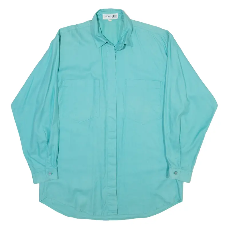 Spengler Womens Plain Shirt Blue Long Sleeve S 1