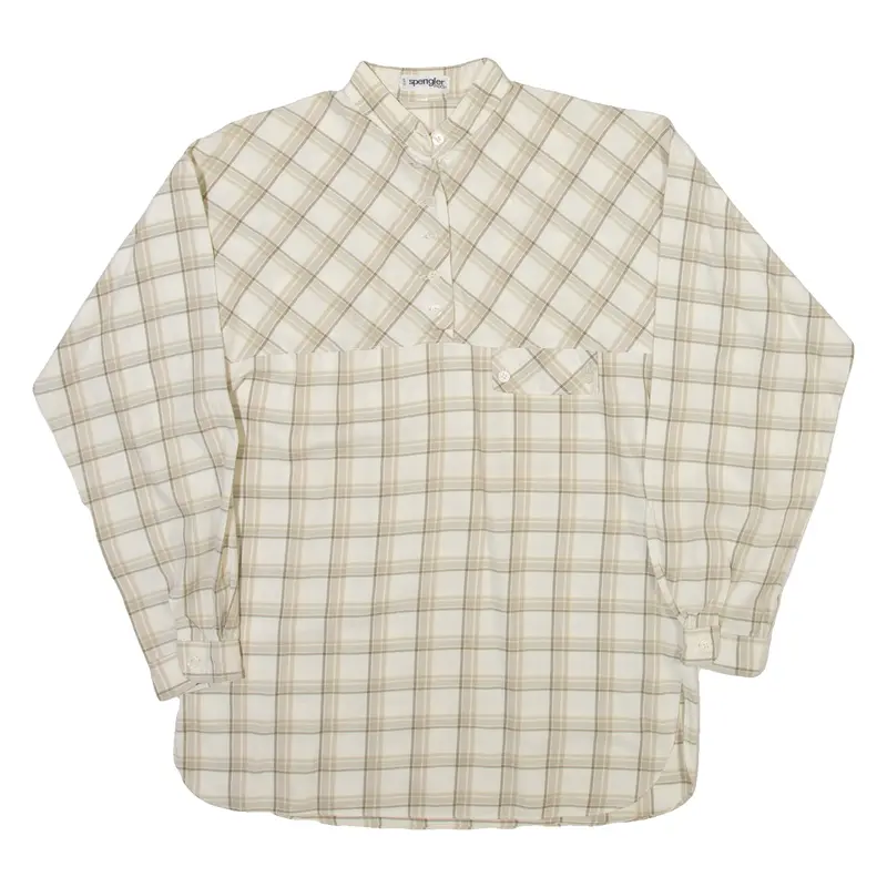 Spengler Womens Shirt Beige Check Long Sleeve S 1