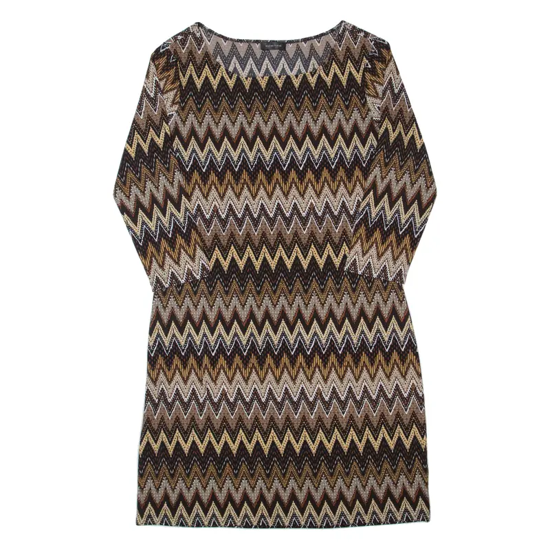 Spense Womens Bodycon Dress Brown 90S Striped Knee Length M 1