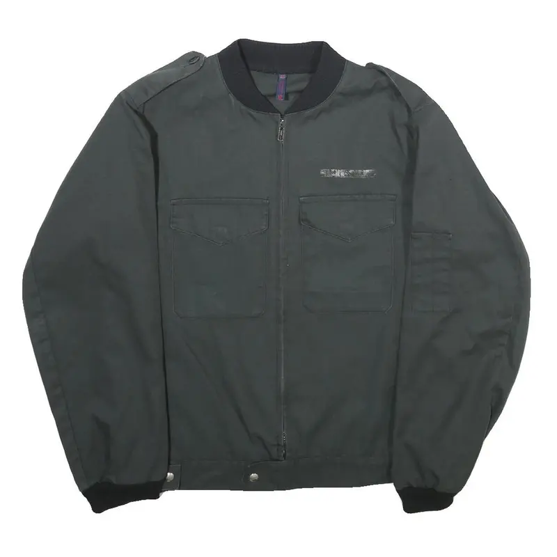 Spilag Mens Black Bomber Jacket M Polyester Blend Plain Zip Closure Casual 1