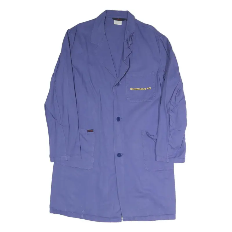 Spilag Mens Blue Workwear Jacket M Cotton Blend Plain Button Closure 1