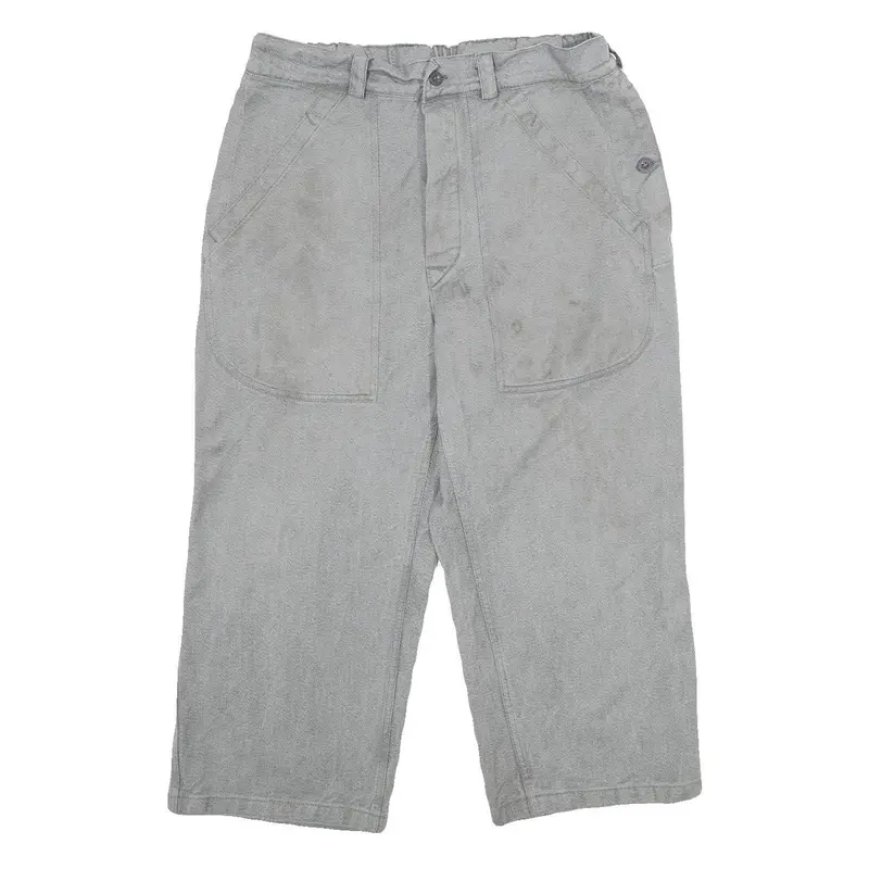 Spilag Mens Cotton Grey Regular Fit Straight Trousers W32 L25 Casual Utility 1