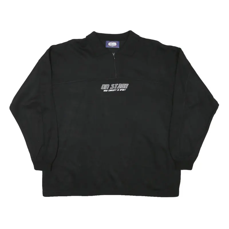 Sport Comfort Mens Black 1/4 Zip Sweatshirt L Polyester Sport Casual Pullover 1