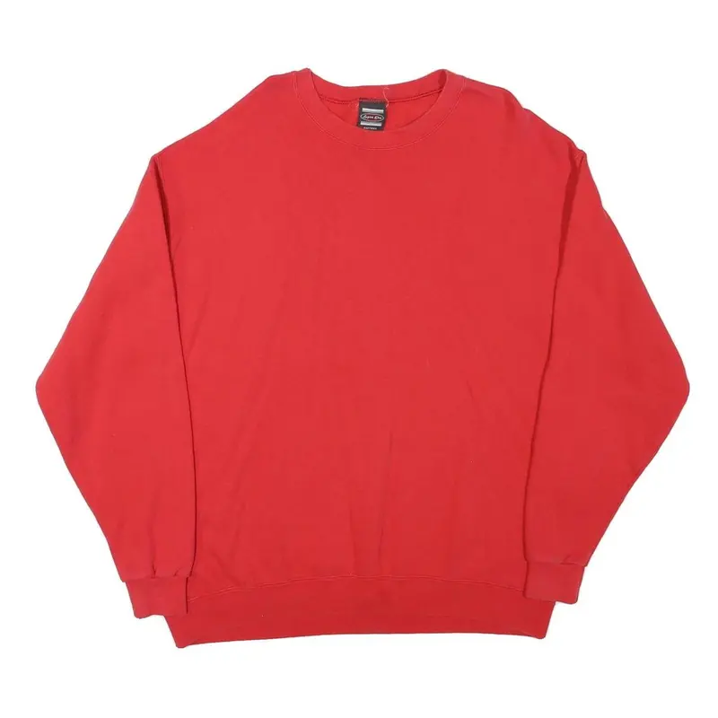 Sport One Mens Red Crew Neck Sweatshirt L Cotton Blend Casual Pullover 1
