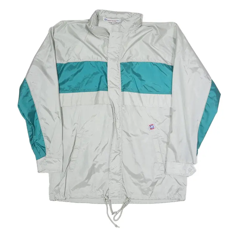 Sporting Life Mens Grey & Teal Colourblock Track Jacket M Polyester Blend Zip 1
