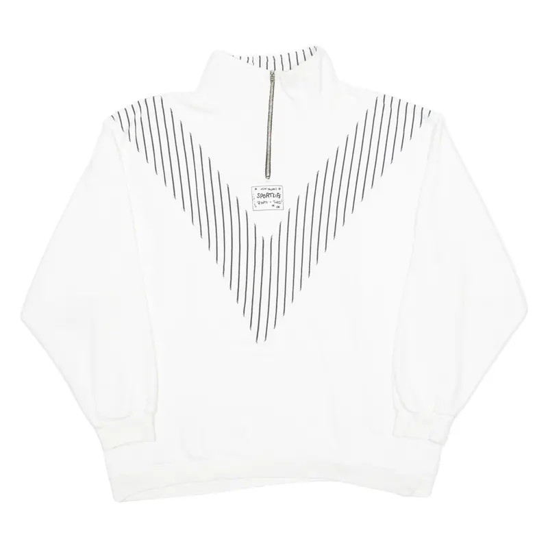 Sportlife Womens Sweatshirt White 1/4 Zip L 1