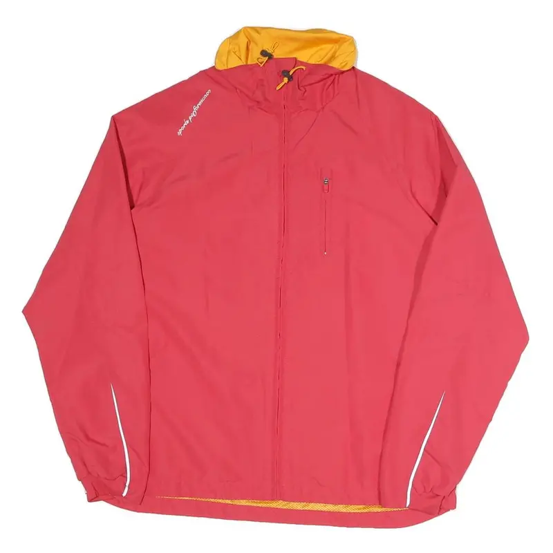 Sports Performance Womens Red & Yellow Outdoor Jacket Uk 14 Polyester Blend Zip 1
