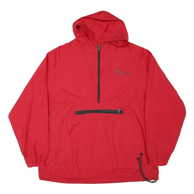 Sportsmaster Mens Red Hooded Zip Jacket L Polyester Blend Plain Lightweight 1